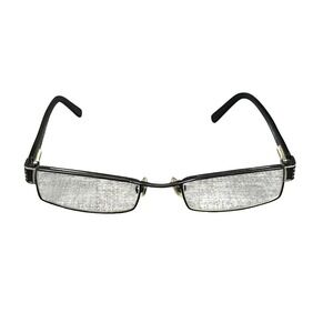 Calista St. Moritz Black Rectangular Semi-Rimless Eyeglass Frames 50-20-135 Case